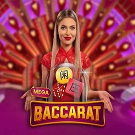 Mega Baccarat slot logo by Pragmatic Play at LalaBet Casino